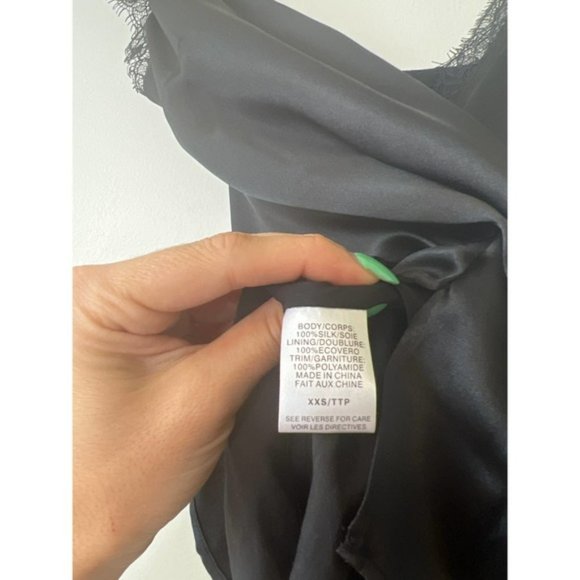 Cami NYC Freya Bow Strap Silk Lace Casual Top Women's Black Size: XXS NWT - Picture 8 of 10